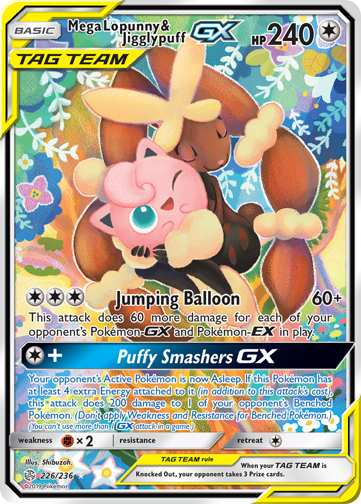 Mega Lopunny & Jigglypuff GX (226/236) [Sun & Moon: Cosmic Eclipse] - Duel Kingdom