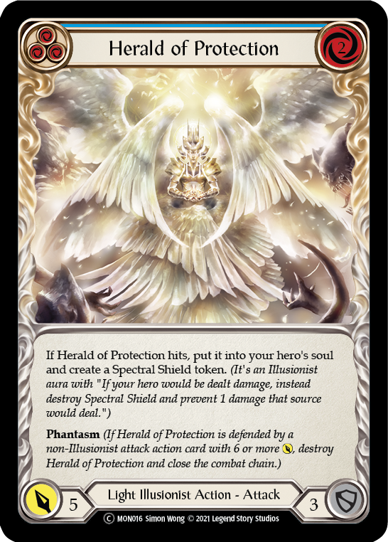 Herald of Protection (Blue) (Rainbow Foil) [U-MON016-RF] Unlimited Rainbow Foil - Duel Kingdom