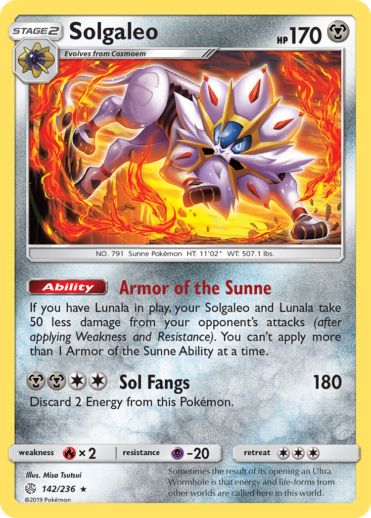 Solgaleo (142/236) [Sun & Moon: Cosmic Eclipse] - Duel Kingdom