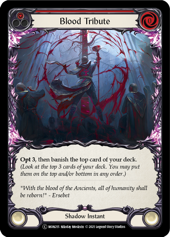 Blood Tribute (Red) (Rainbow Foil) [U-MON215-RF] Unlimited Rainbow Foil - Duel Kingdom