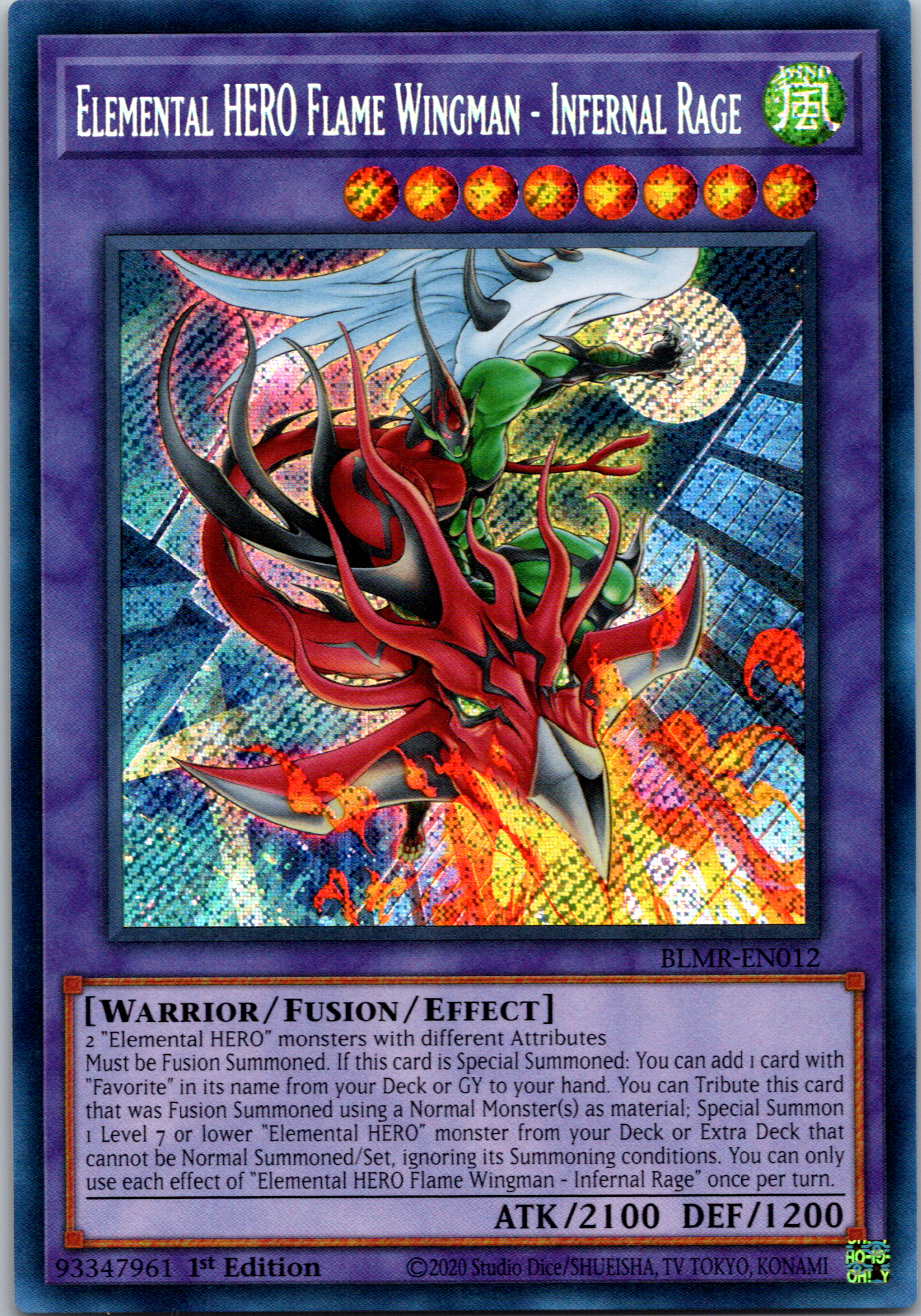Elemental HERO Flame Wingman - Infernal Rage [BLMR-EN012] Secret Rare