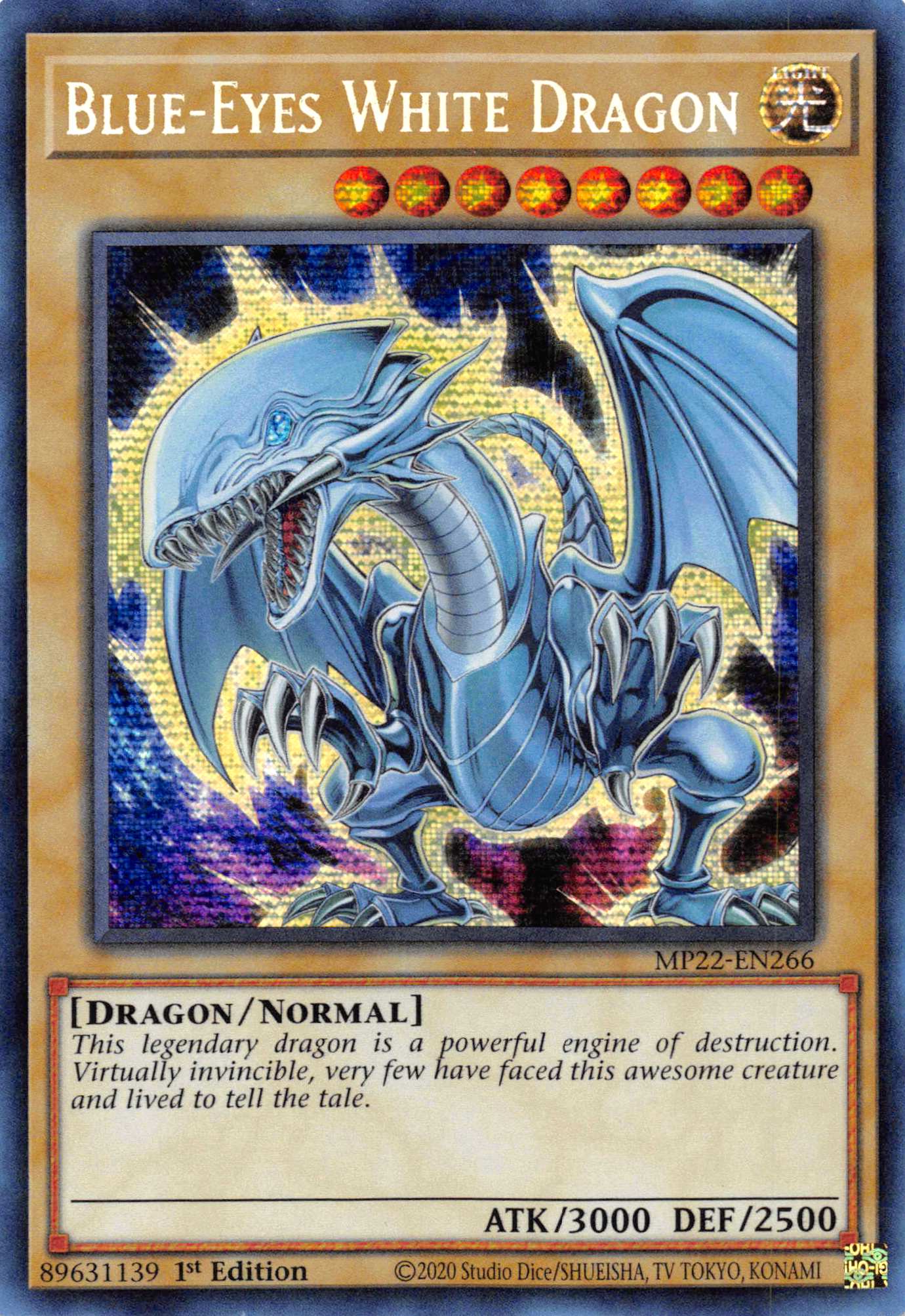 Blue-Eyes White Dragon [MP22-EN266] Prismatic Secret Rare