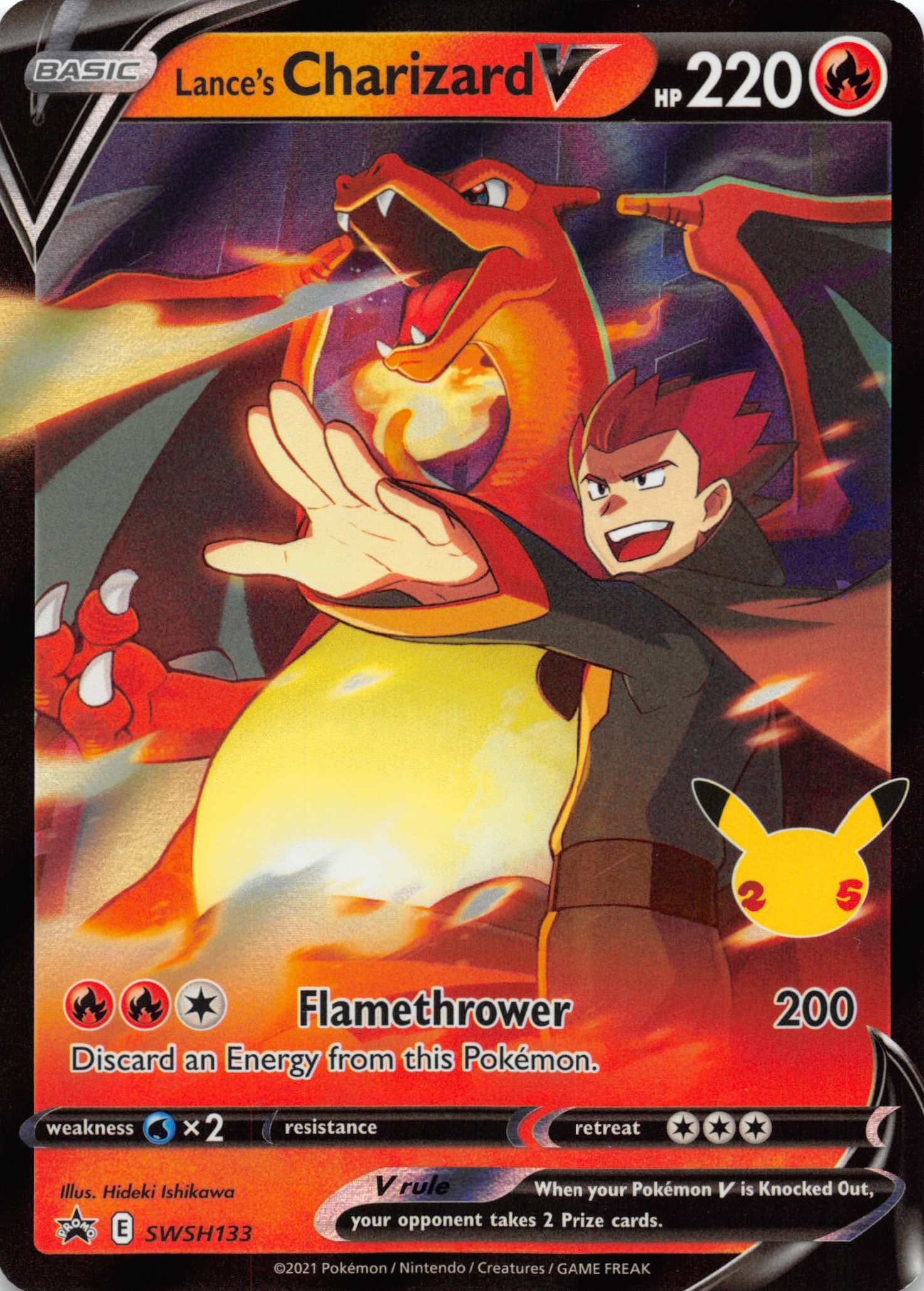 Lance's Charizard V (SWSH133) (Celebrations) [Sword & Shield: Black Star Promos]