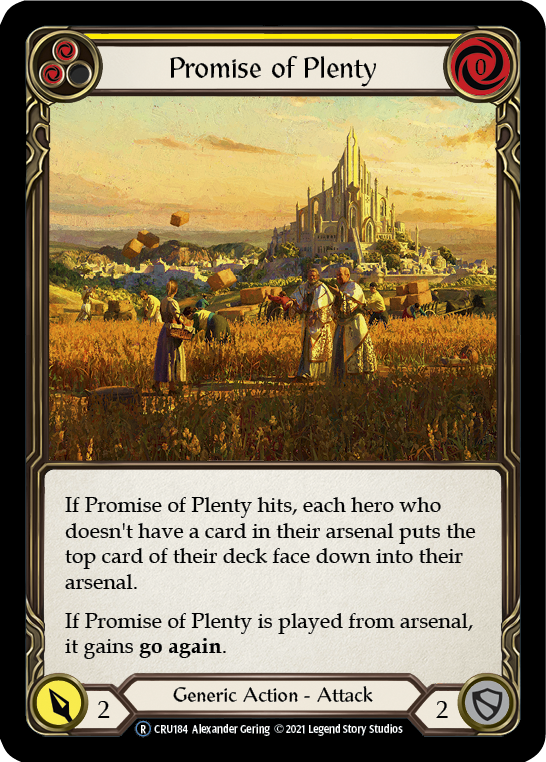 Promise of Plenty (Yellow) (Rainbow Foil) [CRU184-RF] Unlimited Rainbow Foil - Duel Kingdom