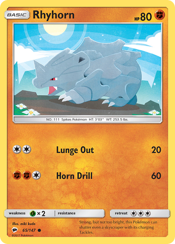 Rhyhorn (65/147) [Sun & Moon: Burning Shadows] - Duel Kingdom