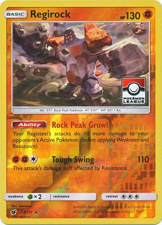 Regirock (53/111) (League Promo) [Sun & Moon: Crimson Invasion] - Duel Kingdom