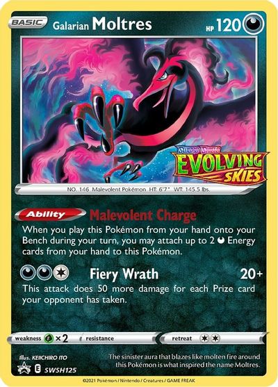 Galarian Moltres (SWSH125) (Prerelease Promo) [Sword & Shield: Black Star Promos] - Duel Kingdom