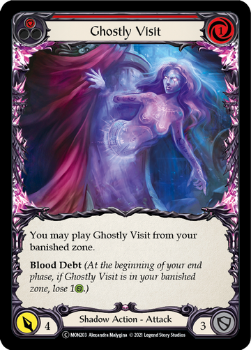 Ghostly Visit (Red) (Rainbow Foil) [U-MON203-RF] Unlimited Rainbow Foil - Duel Kingdom