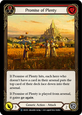 Promise of Plenty (Red) (Rainbow Foil) [CRU183-RF] Unlimited Rainbow Foil - Duel Kingdom