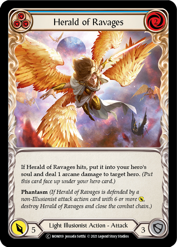 Herald of Ravages (Blue) (Rainbow Foil) [U-MON019-RF] Unlimited Rainbow Foil - Duel Kingdom