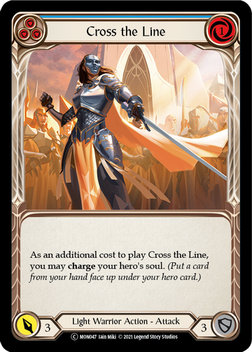 Cross the Line (Blue) (Rainbow Foil) [U-MON047-RF] Unlimited Rainbow Foil - Duel Kingdom