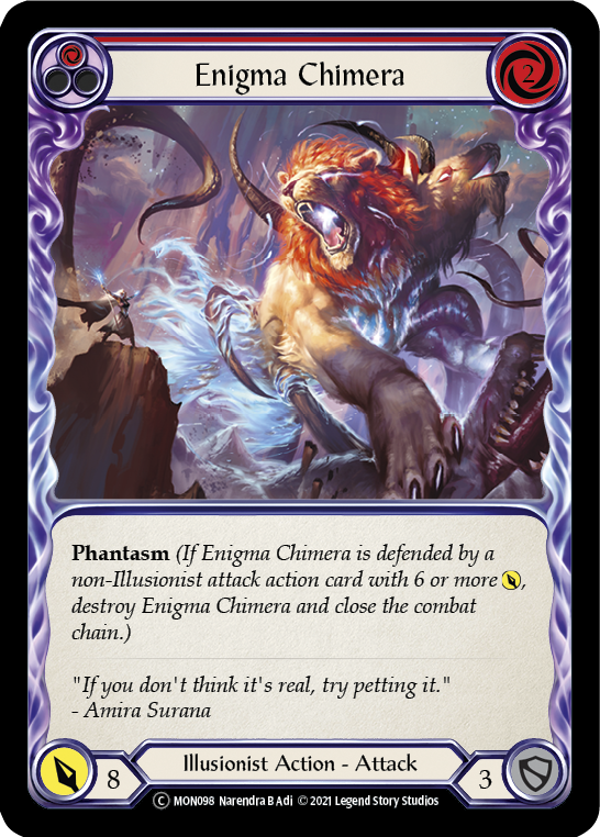 Enigma Chimera (Red) (Rainbow Foil) [U-MON098-RF] Unlimited Rainbow Foil - Duel Kingdom