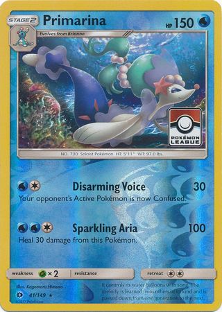 Primarina (41/149) (League Promo) [Sun & Moon: Base Set] - Duel Kingdom