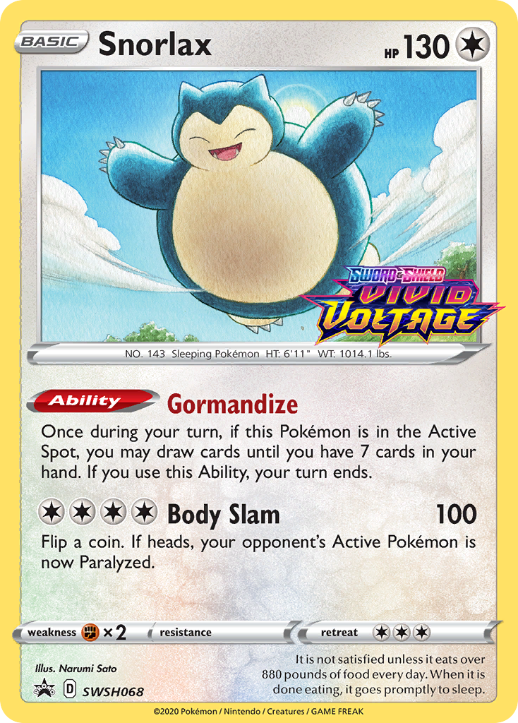 Snorlax (SWSH068) (Prerelease Promo) [Sword & Shield: Black Star Promos] - Duel Kingdom