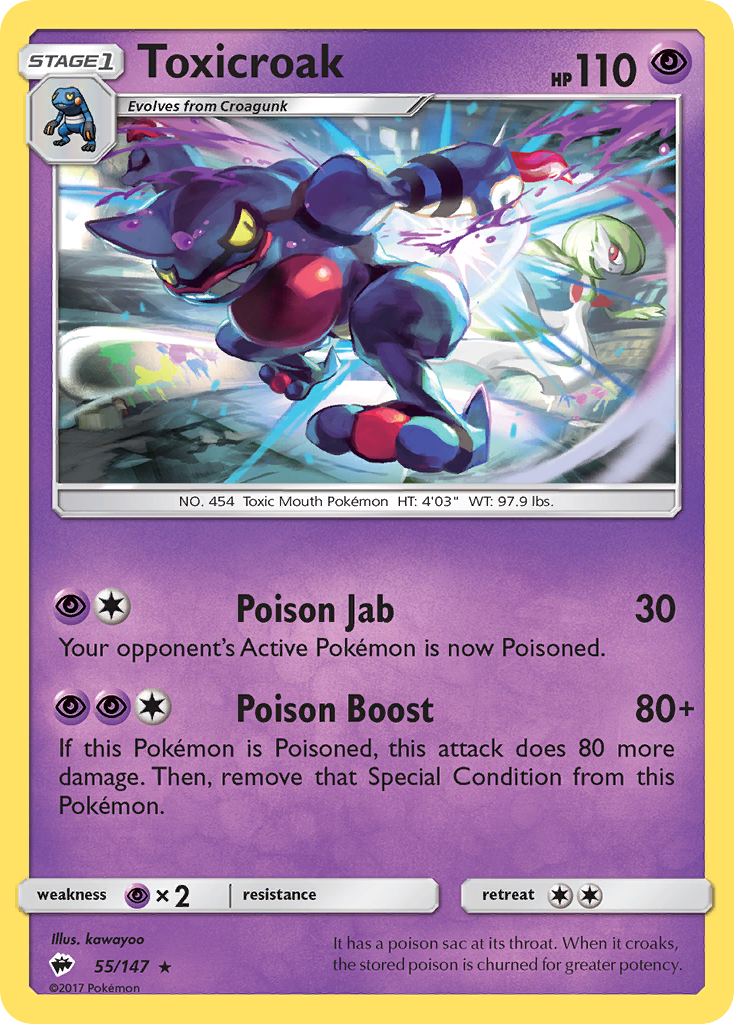 Toxicroak (55/147) [Sun & Moon: Burning Shadows] - Duel Kingdom