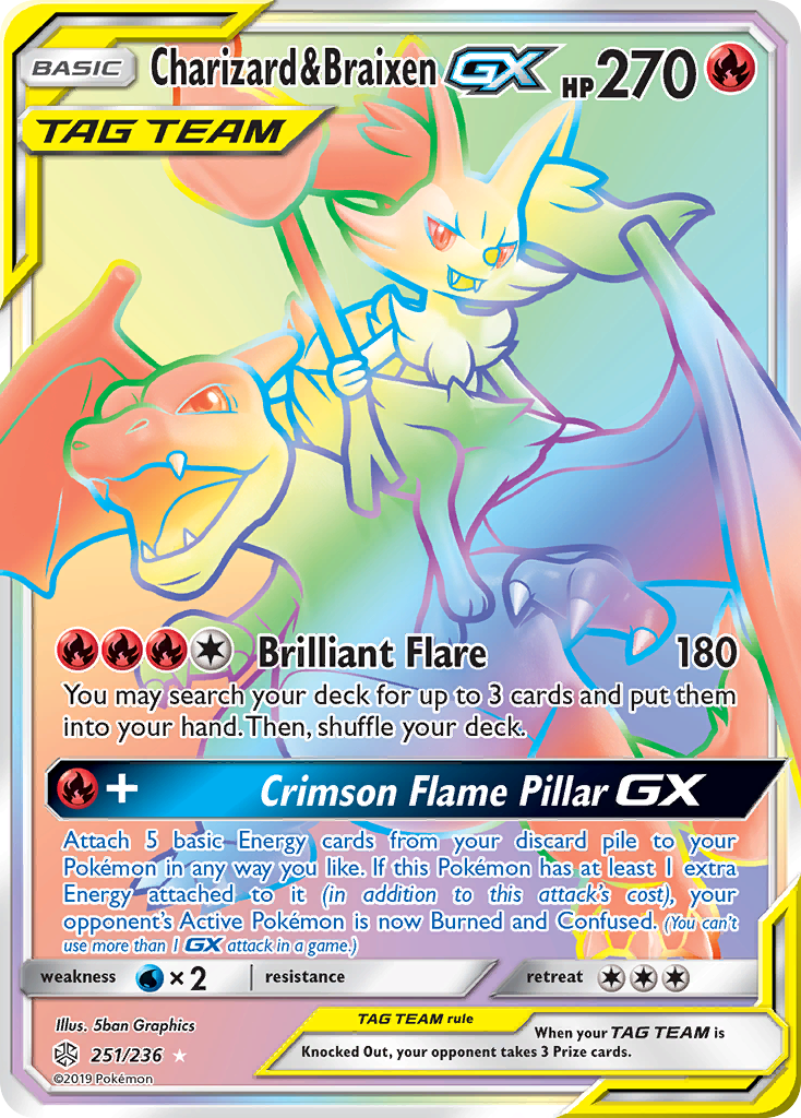 Charizard & Braixen GX (251/236) [Sun & Moon: Cosmic Eclipse] - Duel Kingdom