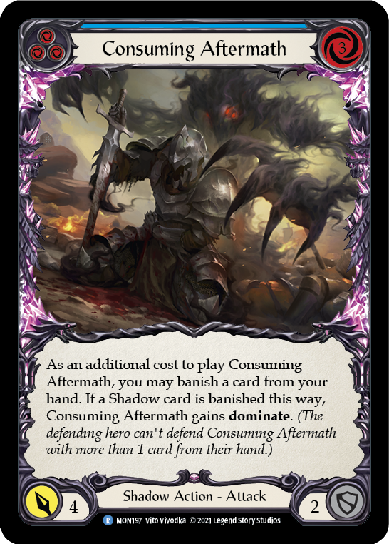 Consuming Aftermath (Blue) (Rainbow Foil) [MON197-RF] 1st Edition Rainbow Foil - Duel Kingdom