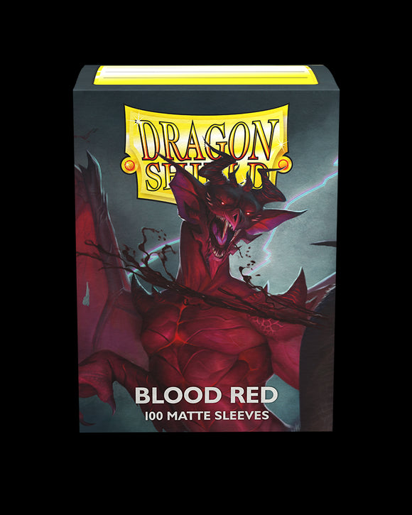 100ct Blood Red Dragon Shield Matte Sleeves