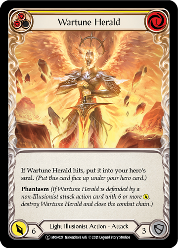 Wartune Herald (Yellow) (Rainbow Foil) [U-MON027-RF] Unlimited Rainbow Foil - Duel Kingdom