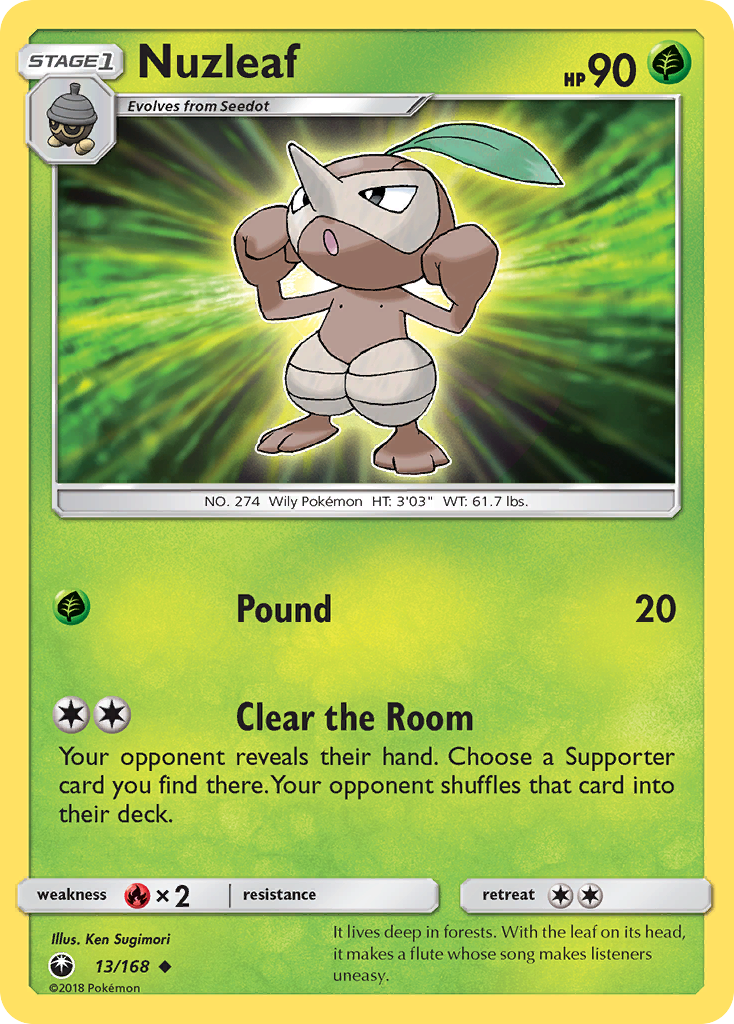 Nuzleaf (13/168) [Sun & Moon: Celestial Storm] - Duel Kingdom