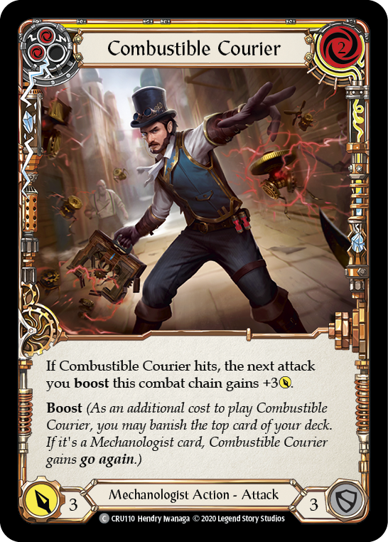 Combustible Courier (Yellow) [CRU110] 1st Edition Normal - Duel Kingdom