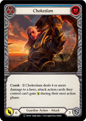 Chokeslam (Blue) (Rainbow Foil) [CRU037-RF] Unlimited Rainbow Foil - Duel Kingdom