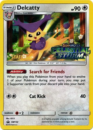 Delcatty (Staff Prerelease Promo) (SM132) [Sun & Moon: Black Star Promos] - Duel Kingdom