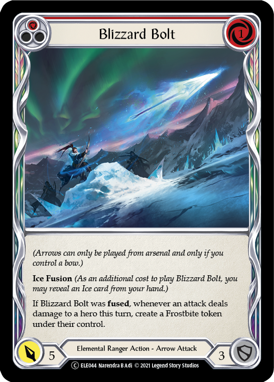 Blizzard Bolt (Red) [U-ELE044] Unlimited Rainbow Foil - Duel Kingdom