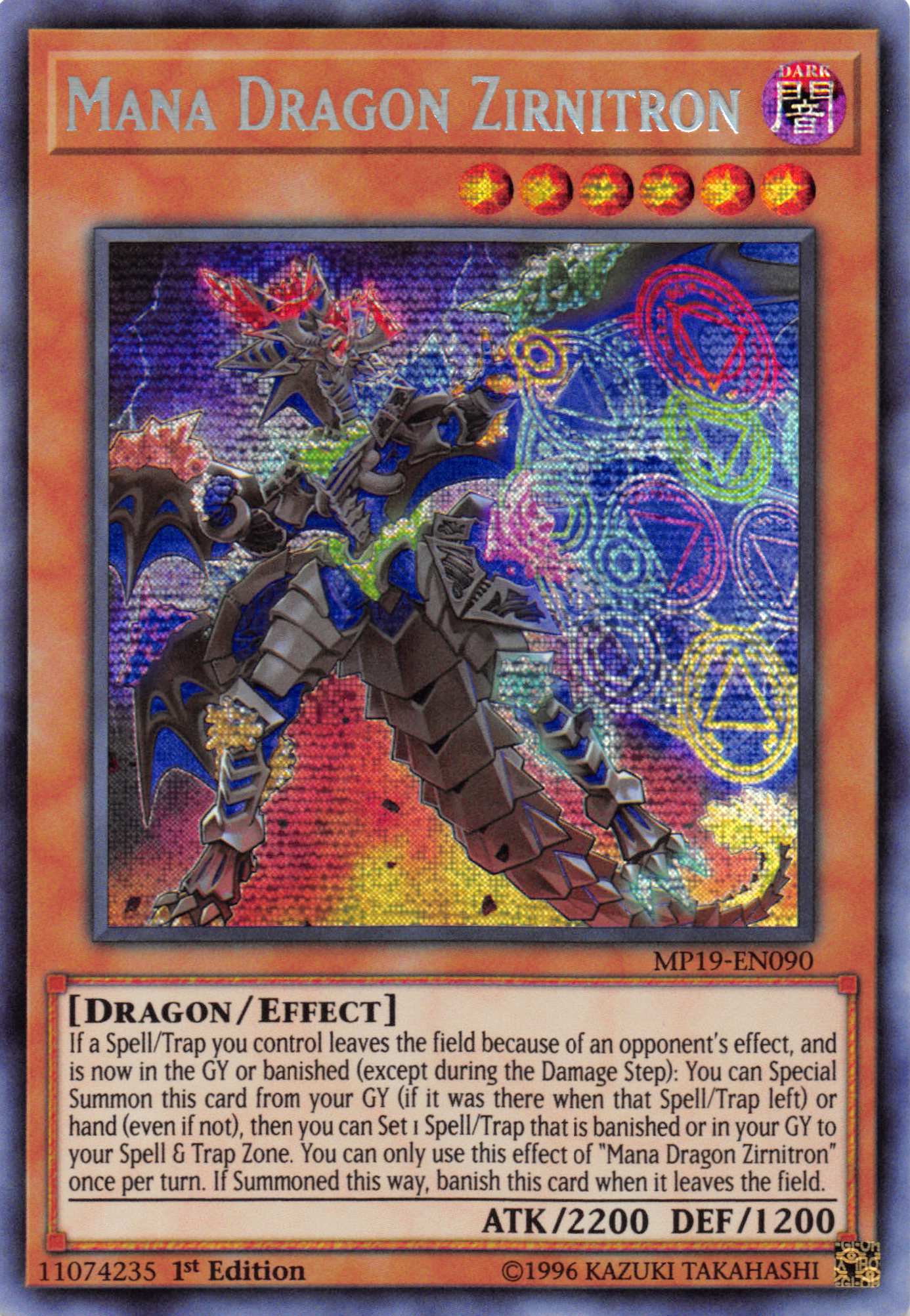 Mana Dragon Zirnitron [MP19-EN090] Prismatic Secret Rare