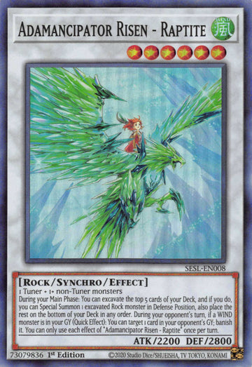 Adamancipator Risen - Raptite [SESL-EN008] Super Rare