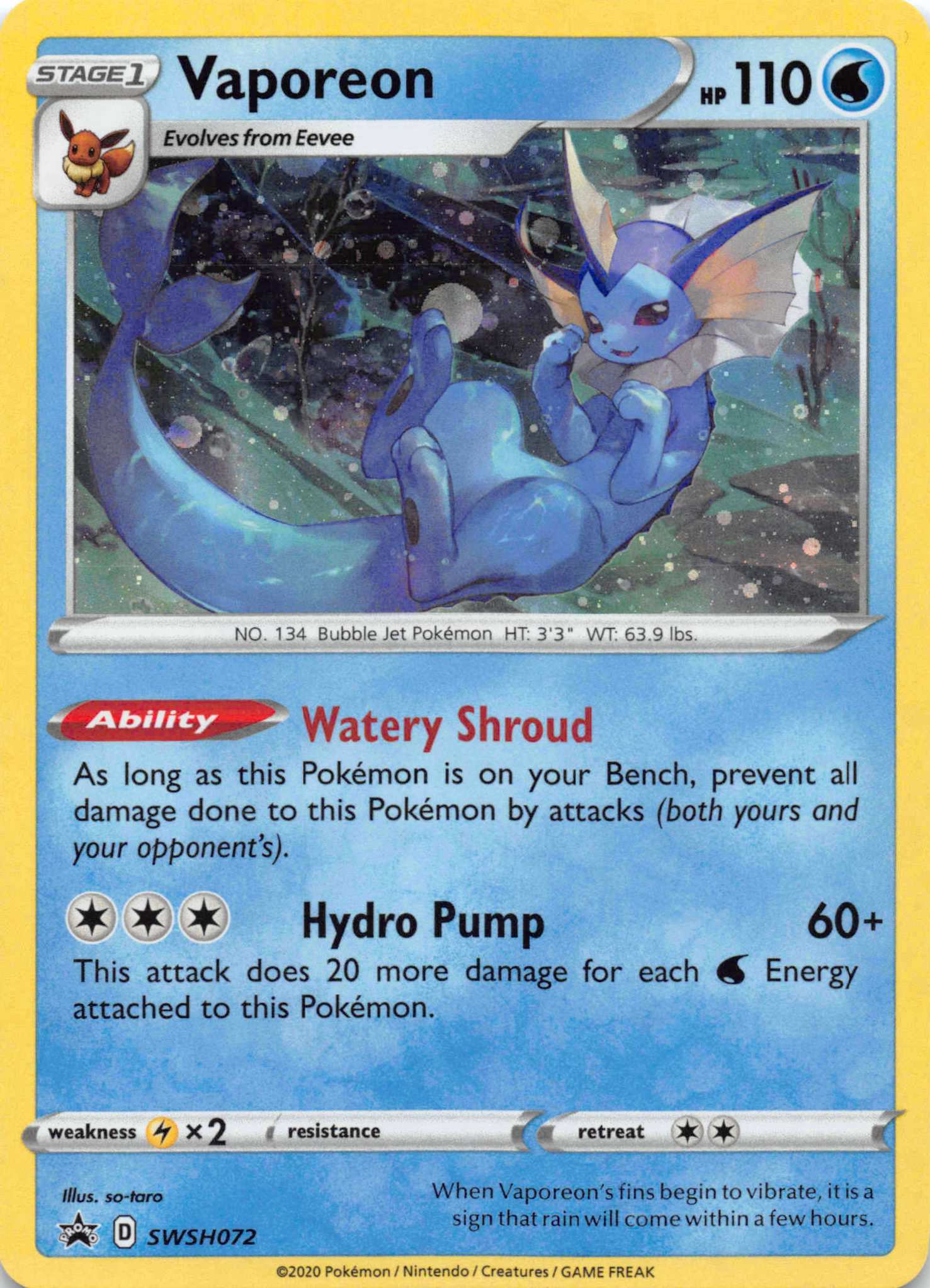 Vaporeon (SWSH072) [Sword & Shield: Black Star Promos]